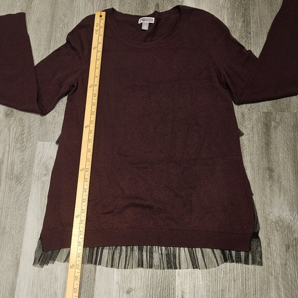 Chelsea28 Tulle Ruffle Back Top. - Picture 6 of 9